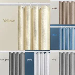 샤워 커튼 욕실 가림막 방수 두꺼운 와플 단색 무지 비 다공성 양면 및 곰팡이 음영 화장실