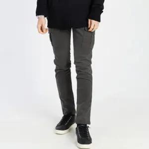 남자슬림카고팬츠 남자 슬림핏 카고바지 캐주얼룩 기모 일자 카고팬츠