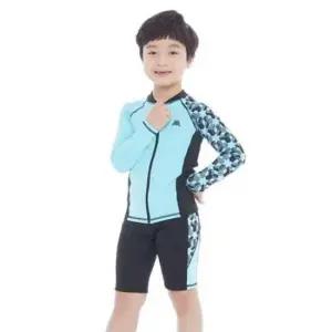 남아실내수영복 쿠기 남아 수영복 키즈 래쉬가드 팬츠 수모 민트 3p