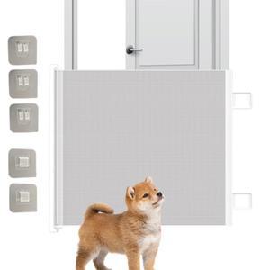 접이식 애완동물 게이트, 드릴 없이 설치하는 메쉬 안전 배리어 강아지, 고양이용 , 실내 펜스, 휴대용 현관, 복도, 계단용