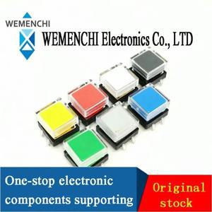 10pcs B3F 촉각 푸시 버튼 스위치  A14 컬러 모자 투명 캡 순간 택트 터치 마이크로 12x12x7.3mm