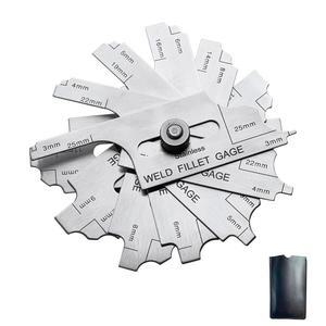 [미국배송] JENSWILL 7-블레이드 3.2-25.4MM 미터법 캠형 용접 게이지 필렛 세트 RL 스테인리스 스틸 깊이 보일러 교량 조선용 검사용 울나