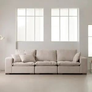 (수도권무료) 아르메 클로버 구스 패브릭 4인용 소파 (쿠션증정)