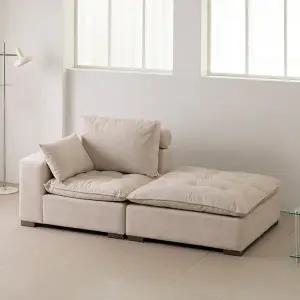 (수도권무료) 아르메 클로버 구스 패브릭 3인 카우치형 소파 (쿠션증정)