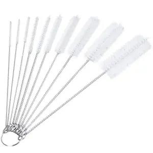 다기능 휴대용 스테인레스 스틸 가정용 병 브러시 클리너 유리 세척 튜브 청소 세트 10