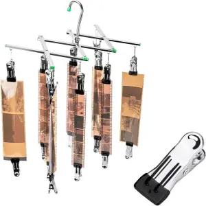 JJC 35mm 120 필름 건조 걸이식 랙 10개의 부드러운 클립이 있는 스테인리스 스틸 행거 방풍 스크래치 없음