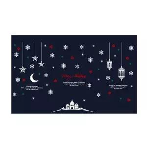 크리스마스 스티커 장식 크리스마스이브의 밤 3색 크