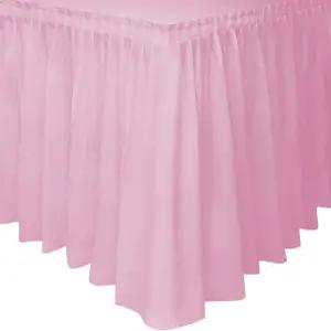 독특한 프리미엄 사랑스러운 핑크 솔리드 플라스틱 테이블 스커트(29인치 x 14피트) 1팩 - 우아한 디자인