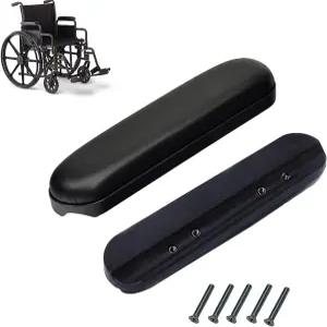 전체 길이 패딩 팔걸이 블랙 9-1/8인치 롱 휠체어 및 운송 의자 팔 쿠션 모든 브랜드와 호환 가능