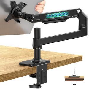 [미국배송] 에르고니온 싱글 모니터 암 데스크 마운트 최대 40인치 및 25파운드의 화면 수용 C-클램프 그로밋 베이스 알루미늄 블랙으로 완전히 조절 가능한 베사 마운트