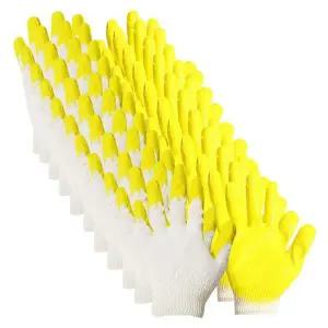 [하프클럽/]노랑 반코팅장갑 10켤레세트 목장갑 면장갑 안전장갑