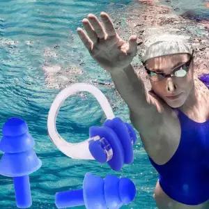 [하프클럽/]실리콘 수영 코마개 세트 내수성 귀마개 케이스