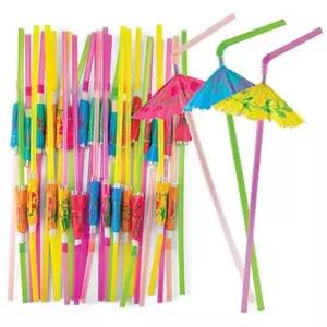 칵테일 빨대 500개 장식용 세트 일회용 장식 컬러 음료 파티 요술