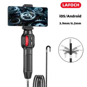 두 가지 방법 1m 360 ° 조명 방수 프로브 안드로이드/iOS 폰 연결 기능을 갖춘 관절형 내시경 카메라