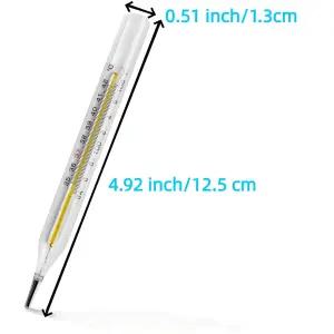 C °F 언더암 2PCS용 임상 유리 온도계 - 클래식 비디지털 하리카 라이프의 정확한 쉬운 읽기