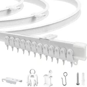 JIHXYER 유연한 구부릴 수 있는 천장 커튼 트랙 9.8피트 3m 곡면 PVC 금속 플라스틱 및 스테인리스 스틸