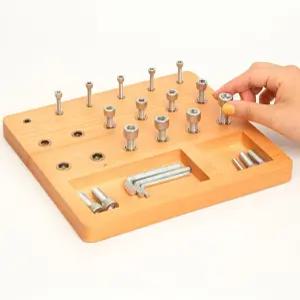 손가락 손재주를 위한 DICYWUDI 나무 페그보드 손 그립을 근력 트레이너 - 남성 여성 노인을 표적 강화