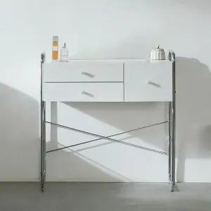 인터데코 감각적인 화이트 스틸 화장대 80cm TP1108