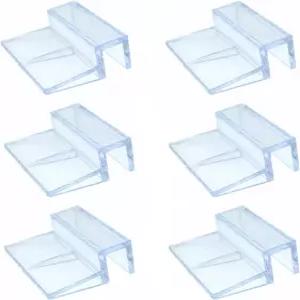 6피스 아크릴 투명 어항 유리 커버 클립 지지대 홀더 뚜껑 6mm 림리스 수족관