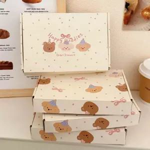 5 Pcs 귀여운 우유 노란색 애완 동물 비행기 상자 포장 선물 두꺼운 사각형