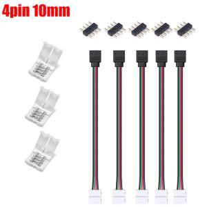4핀 RGB LED 스트립 연장 커넥터 10mm 테이프 케이블 5050 3528 조명용 전선