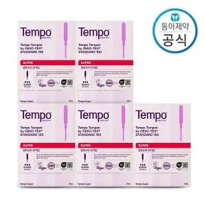 [템포] 슈퍼 사이즈 100P 양 많은날 순면 탐폰 체내형 생리대 수영장 휴가 연휴