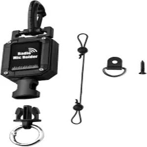 CB 마이크 홀더 접이식 라디오 마운트 클립 걸이 랜야드 테더 32인치 스테인리스 스틸 코드 조절 가능한