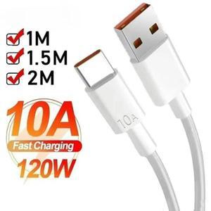 유니버설 120W USB 타입 C 케이블 초고속 충전 1M/1.5M/2M 샤오미 삼성 S24 화웨이 P70 아너 데이터