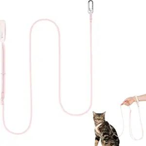 버디아머 핸즈 프리 고양이 목줄 경량 4.1-7.2피트 조절 가능한 내구성 있는 로프 패딩 핸들 강아지를 위한