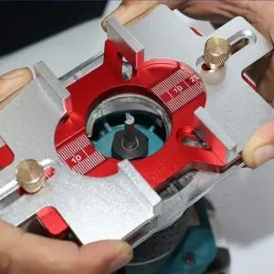 목공 2-in-1 슬롯 포지셔닝 플레이트 알루미늄 합금 서랍 핸들 펀칭 템플릿 목재 편리한 컷 보조 도구