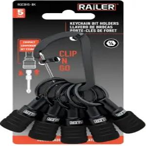 레일러 비트 홀더 키체인 5pc - 1/4인치 헥스 섕크 카라비너가 있는 너트 드라이버 및 드릴 퀵 릴리스