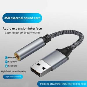 3.5mm 잭 여성 USB 외부 사운드 카드 오디오 어댑터  마이크 PC 노트북 케이블