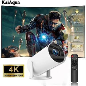 HY300pro WIFI 모바일 폰 동일 화면 버전  거실 HD 스마트 4K 시어터 초점 안드로이드 휴대용 프로젝터