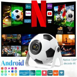 BL361 안드로이드 11  시어터 프로젝터 300 ANSI 4K HD 네이티브 720P 축구공 모양 데코 휴대용 야외