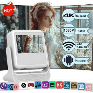 에푸오셈 A2pro 휴대용 4K 프로젝터 - 듀얼 스크린 안드로이드 터치  시네마 게임