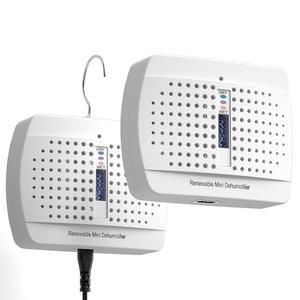 소형 제습기 2팩, 충전식 습기 흡수기, 총기 안전 미니 습도 댐프리드, 휴대용 자동차 옷장 욕실 작은