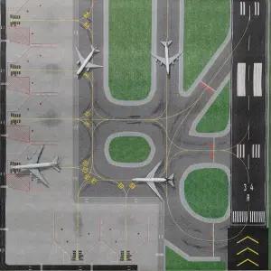 활주로 모형 모델 공항도로 시뮬레이션 종이 비행장 비행기 항공기 디오라마