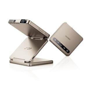 인잠 ZIP 골드 트라이폴드 휴대용 프로젝터 DLP  포켓 원클릭 스크린 미러링 타입-C 고속 충전 5000mAh