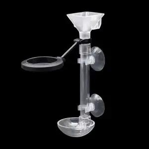 아크릴 수족관 물고기 먹이통 투명 튜브 텔레스코픽 다기능 어항 사료 디스펜서 (급식 링 포함)