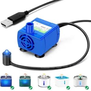 워터 펌프 LED 라이트 애완 동물 고양이 물 분수 모터 교체 꽃 마시는 그릇 디스펜서 액세서리