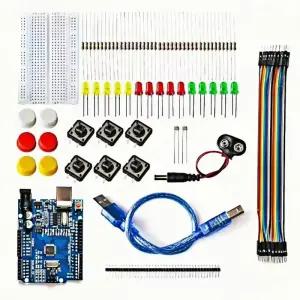 UNO R3 미니 브레드보드용 스타터 키트 Arduino Diy Kit School Education Lab용 LED 점퍼 와이어 버튼