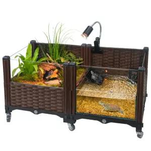 사육 거북이 어항 수조 풀세트 양식장 반수생 바퀴형 집 사각 오픈형