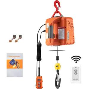 VEVOR 3in1 전동 호이스트 윈치 1500W 휴대용 110V 파워 크레인 25피트 팅 높이 팅을 위한 과부하 보호