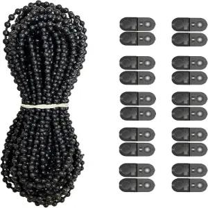 Antfly 플라스틱 10미터 블라인드 비드 체인 코드 - 10개 커넥터 클립이 있는 수직 로마 롤러 그늘 볼 수리