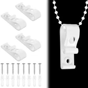 4세트 블라인드 코드 홀더 롤러 그늘 안전 체인 리테이너 커튼 P 클립 가이드 고정 후크 나사 포함 수직