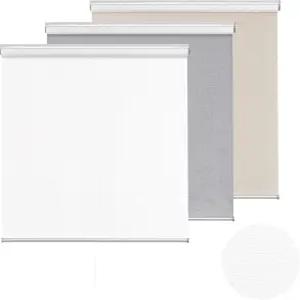 크리스 도와 무선 100 블랙아웃 롤러 그늘 보온 자외선 차단 스트라이프 자카드 패브릭 화이트 블라인드로