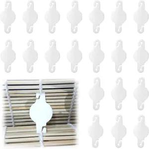 레이디언스와 호환되는 롤업 쉐이드용 20팩 스트링 클립 커튼 및 코드 야외 대나무 롤러 블라인드 교체