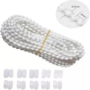 루안수 10미터 10.94야드 롤러 블라인드 비드 체인 코드용 커넥터 10개 포함 베네치아 벌집 수직 그늘막