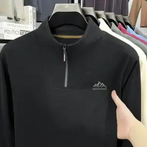 EAMT 남사친 가을 캐주얼 반집업 맨투맨 솔리드 자수 차이나 긴팔 YJ3