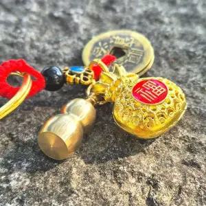 [하프클럽/]행운 부적 복주머니 키링 액막이 재물운 가방 키홀더